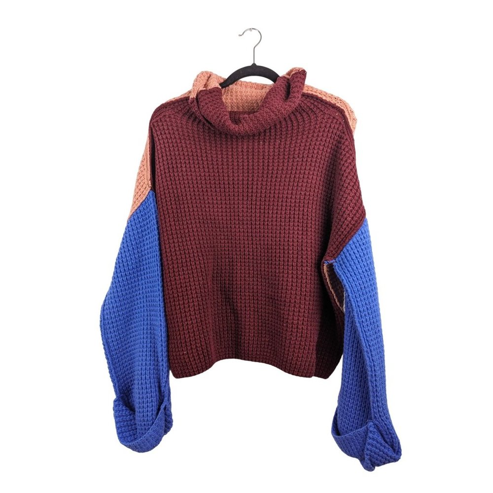 Free People Park City Colorblock Knit Sweater Size Small